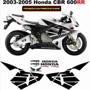 Kit Stickere Compatibile Honda Cbr 600rr 2003 2004 2005 2006 alb