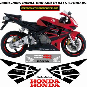Kit stickere Compatibile Honda Cbr 600rr 2003 2004 2005 2006 Rosu Negru