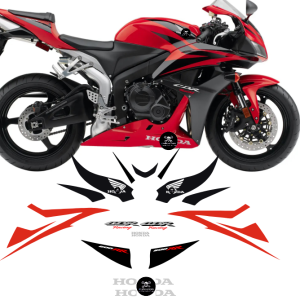 Kit Stickere Compatibile Honda cbr 600rr 2007 - 2008 culoare negru rosu