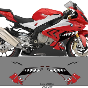 Kit stickere moto bmw s1000rr 2009 -2011 gura de rechin