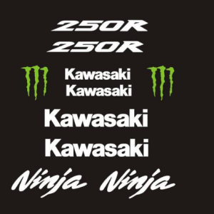 Kit stickere compatibile kawasaki ninja 250 model 2008–2012 customizabile