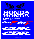 kit Stickere Moto compatibile Honda Cbr 600 f4i alb negru rosu simplu